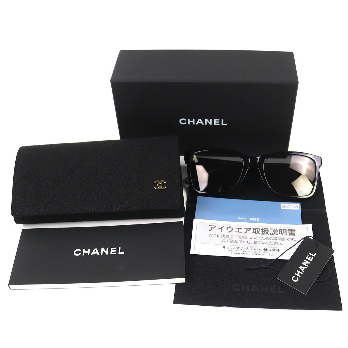 Chanel Rectangle Shape Sunglasses CC Logo Eyewear Black 56 20 — view 2