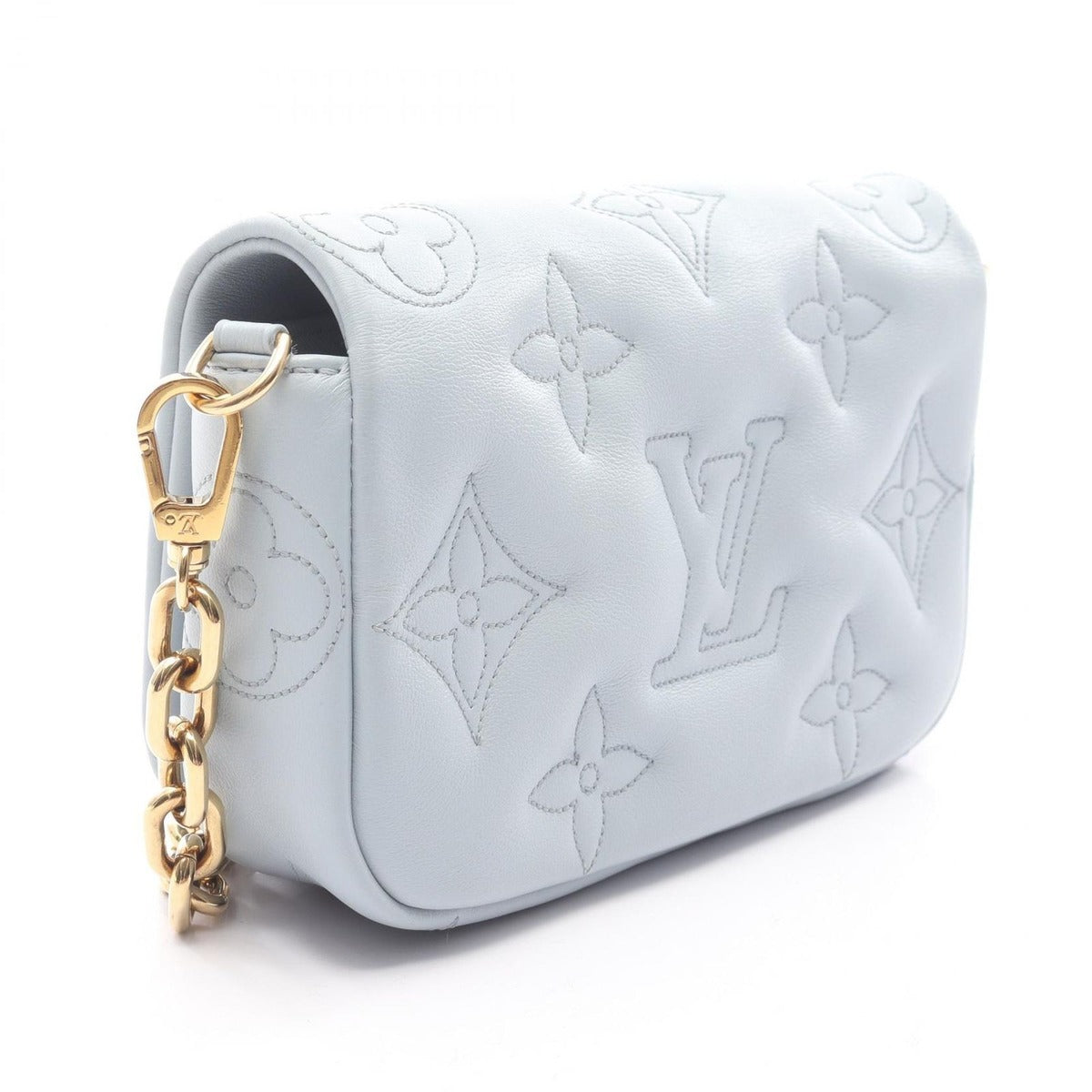 Louis Vuitton Shoulder Bag Wallet on Strap Blue Glacier Leather — view 2