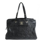 Chanel on the Road Tote CC Logo Black Silver
