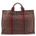 Hermes Sac Fourre Tout MM Cotton Canvas Brown Handbag