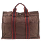 Hermes Sac Fourre Tout MM Cotton Canvas Brown Handbag