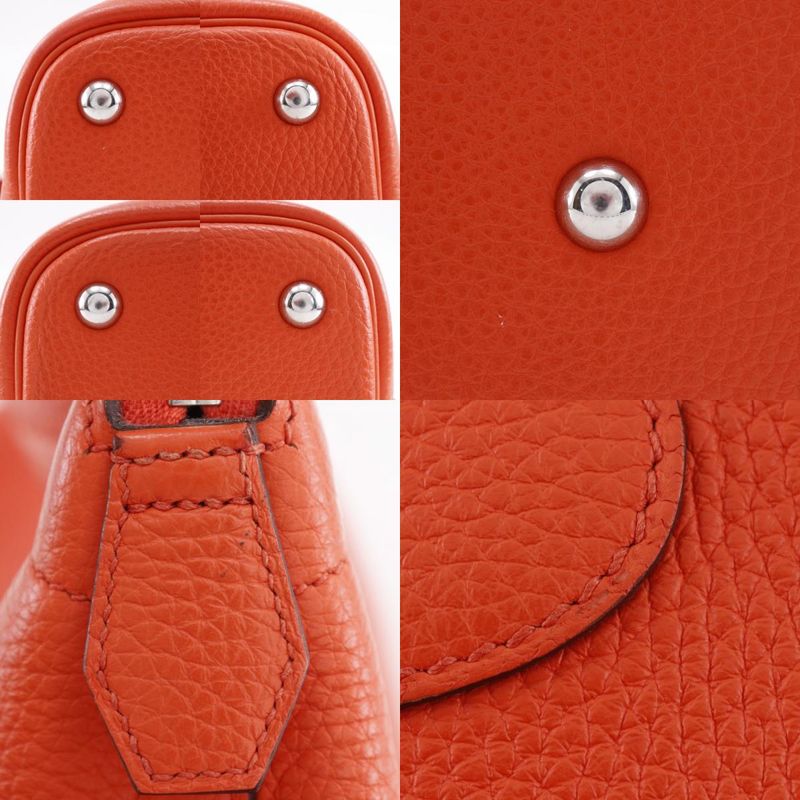 Hermes Bolide 31 2-Way Shoulder Taurillon Clemence Orange A Handbag — view 8