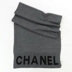 Chanel Shawl Aaa623 Gray Black 2025 Cruises Cashmere Logo Simple — view 2