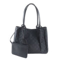 Gucci GG Canvas Pouch Leather Tote Shoulder Hand Black