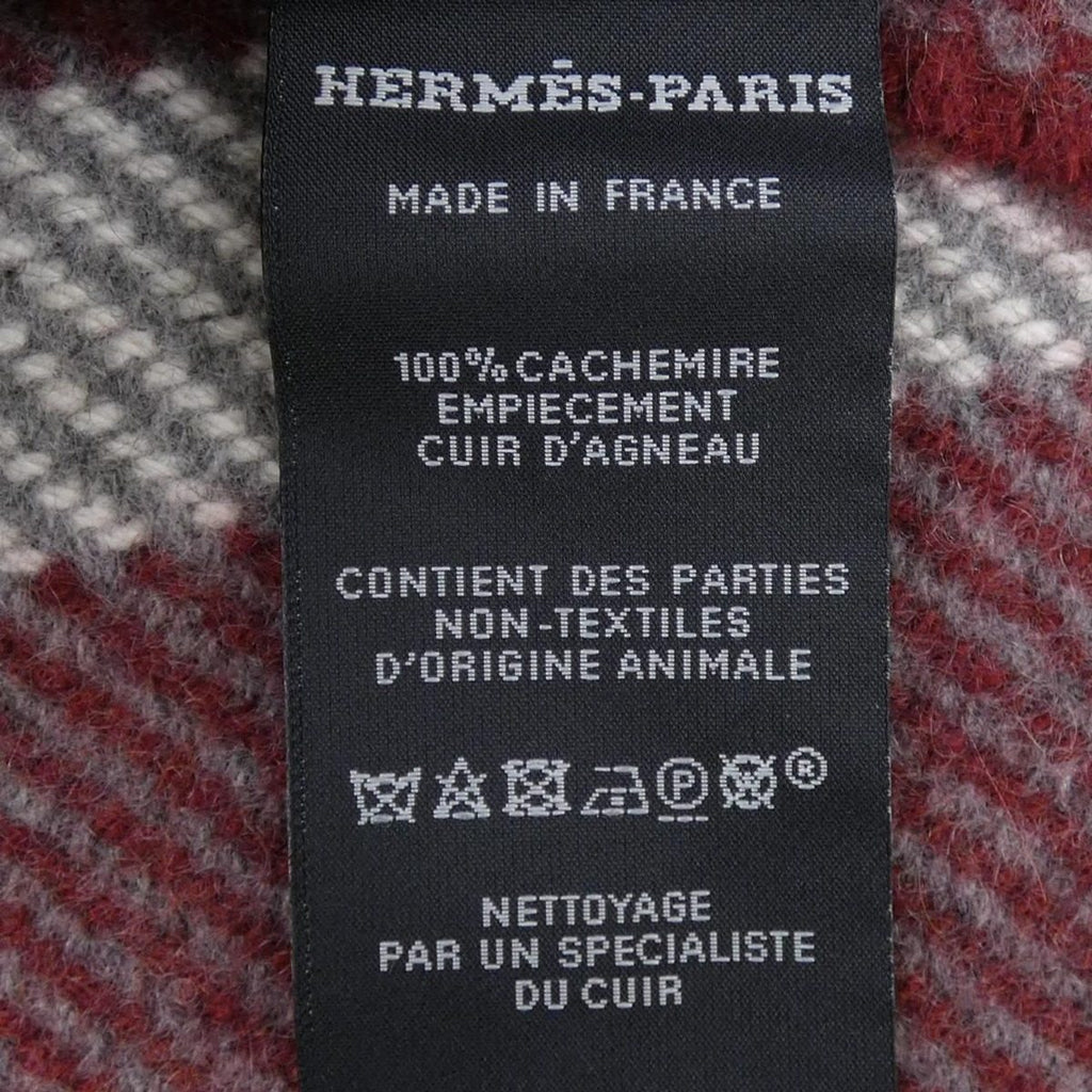 Hermes Tartan Pocket Cuir Applique Scarf — view 3