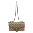 Gucci Duonysus Shoulder Bag GG Supreme Gray Red