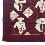 Chanel Scarf Silk Mademoiselle Quilted Pattern CC Logo Purple X — view 4