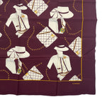 Chanel Scarf Silk Mademoiselle Quilted Pattern CC Logo Purple X — view 5