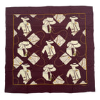 Chanel Scarf Silk Mademoiselle Quilted Pattern CC Logo Purple X