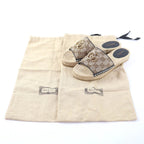 Gucci GG Canvas Marmont Espadrille Sandals Beige Gold 35 — view 2