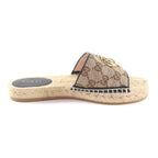 Gucci GG Canvas Marmont Espadrille Sandals Beige Gold 35 — view 6