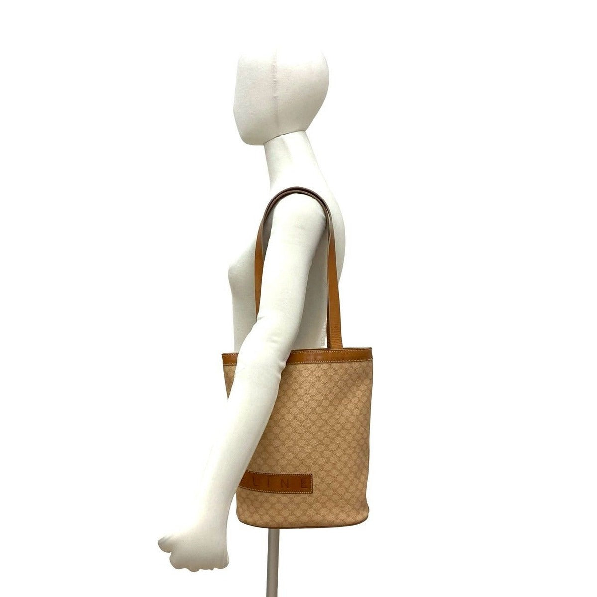Celine Vintage Macadam Blason Triomphe Pattern Leather Tote Shoulder Bag Brown — view 2