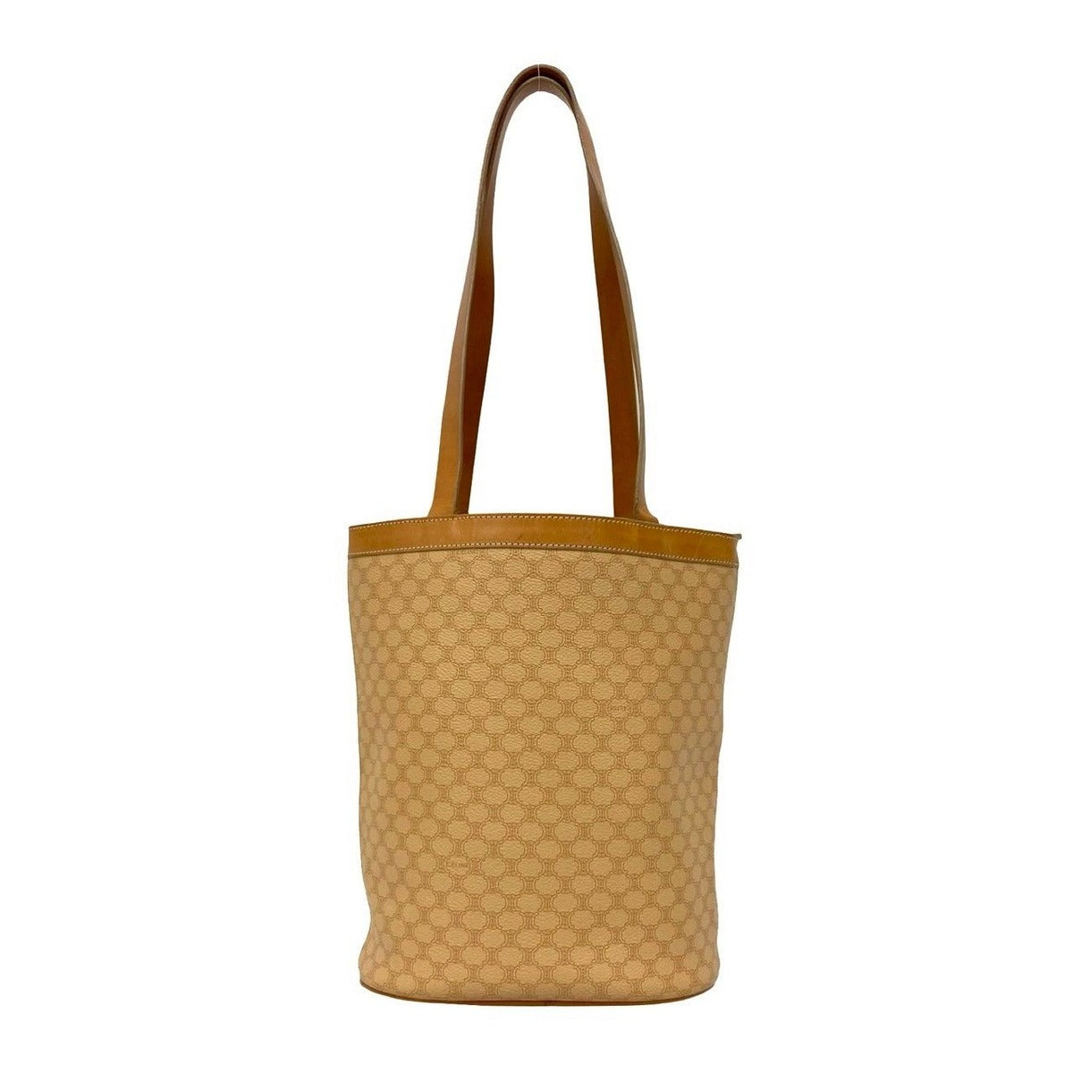 Celine Vintage Macadam Blason Triomphe Pattern Leather Tote Shoulder Bag Brown — view 3