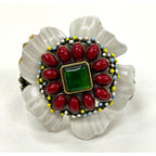 Gucci Flower Double Finger Cocktail Ring L Enamel — view 2