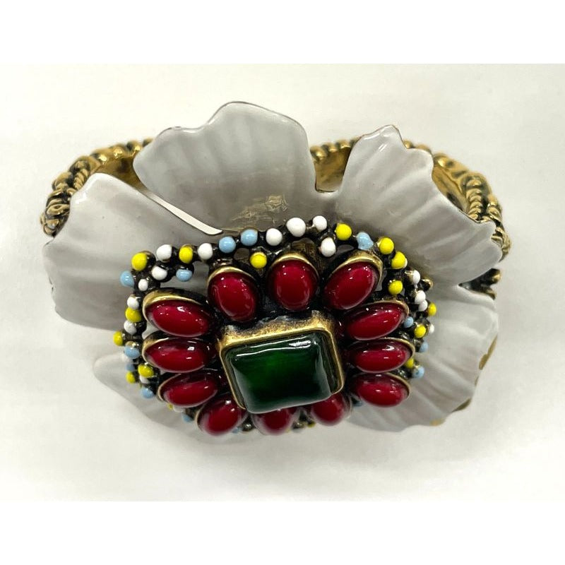 Gucci Flower Double Finger Cocktail Ring L Enamel — view 4