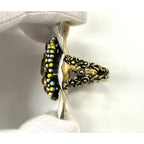 Gucci Flower Double Finger Cocktail Ring L Enamel — view 5