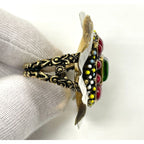 Gucci Flower Double Finger Cocktail Ring L Enamel — view 7