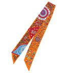 Hermes Twilly Tree of Life L'arbre de Vie Scarf Silk Orange Multicolor