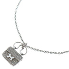 Hermes Amulet Constance Logo Bag Motif Necklace White Gold Diamond 18K