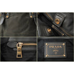 Prada Shoulder Bag Logo Embroidery Nylon Dark Khaki With Strap — view 6