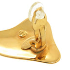 Chanel Vintage Coco Mark Heart Metal Gold Earrings 0179 — view 9