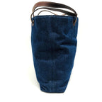 Chanel Tote Bag Denim Blue 5 th Shoulder Leather Brown — view 4