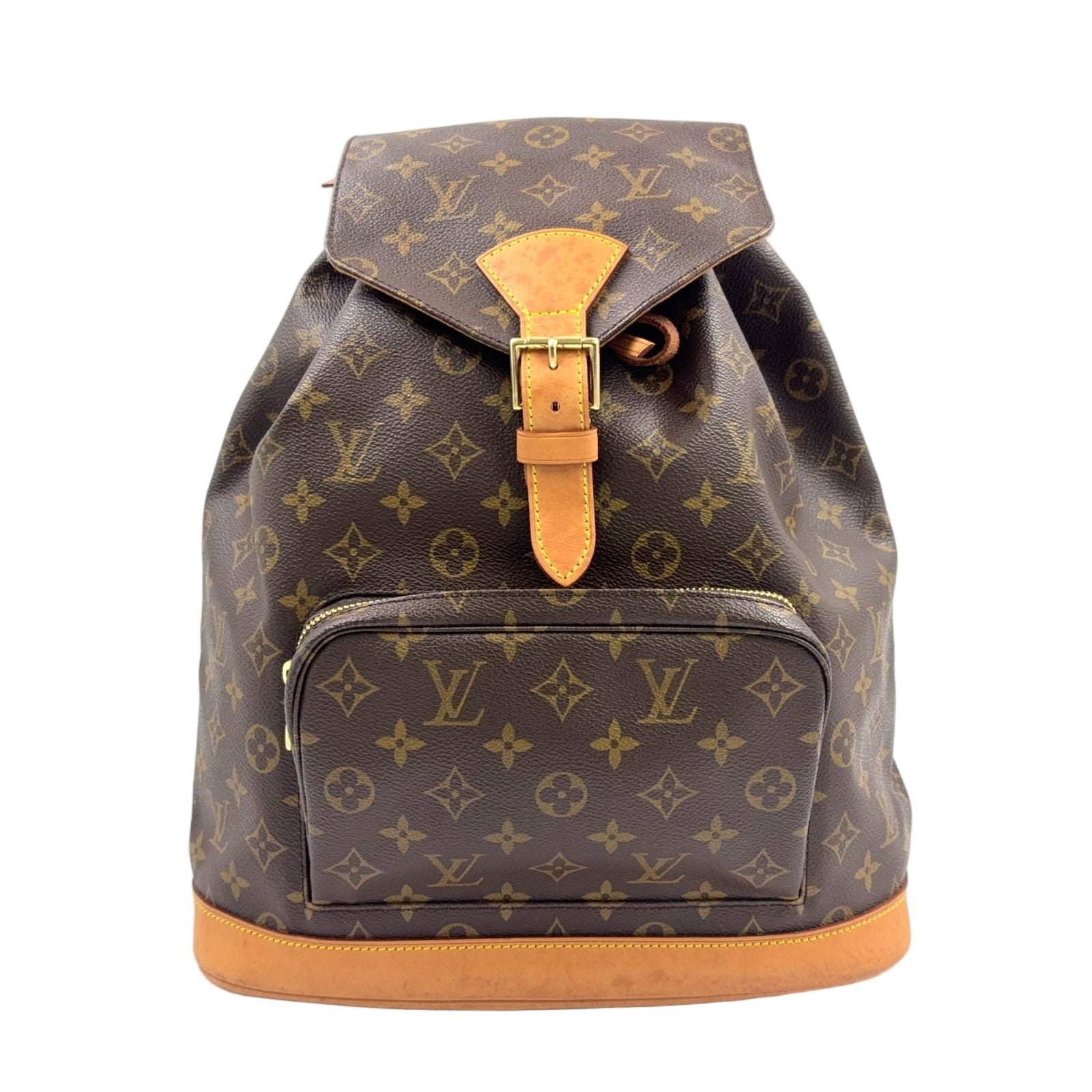 Louis Vuitton Montsouris GM Monogram Leather Brown Light Backpack Gold