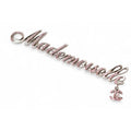 Chanel Brooch Pin Mademoiselle Logo Rhinestone Coco Silver Rose 02