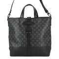 Louis Vuitton Tote Monogram Eclipse Saumur 2-Way Shoulder Bag Black