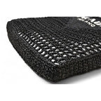 Prada Tote Bag Logo Raffia Cago Black White 1 Bg393 — view 7