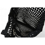 Prada Tote Bag Logo Raffia Cago Black White 1 Bg393 — view 8