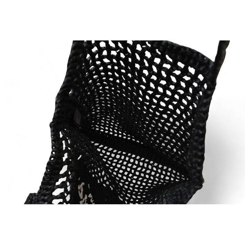 Prada Tote Bag Logo Raffia Cago Black White 1 Bg393 — view 9