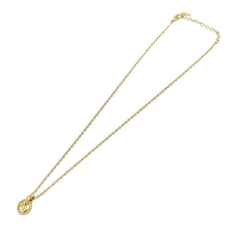 Christian Dior GP CD Logo Twist Circle Necklace Gold — view 4
