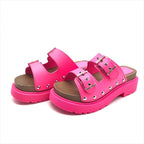 Dior Leather Wood Studded Sandals Shoes 37 Pink — view 9