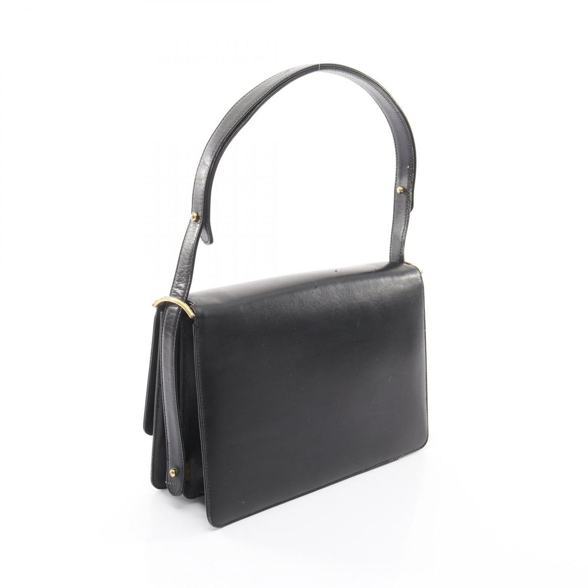 Celine Shoulder Bag Black Leather Carriage — view 2