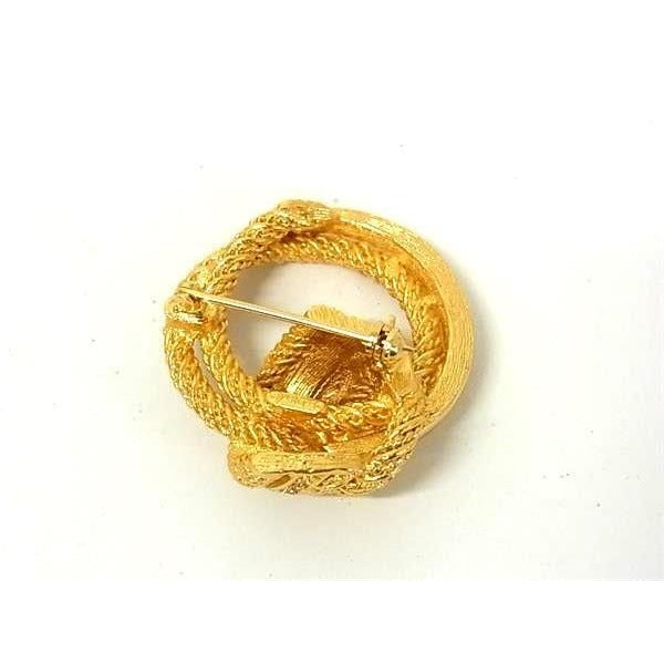 Christian Dior Brooch Gold Metal Rhinestone Super — view 2