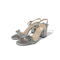 Gucci Sandals Shoes Leather Silver GG Marmont Sequin Strap