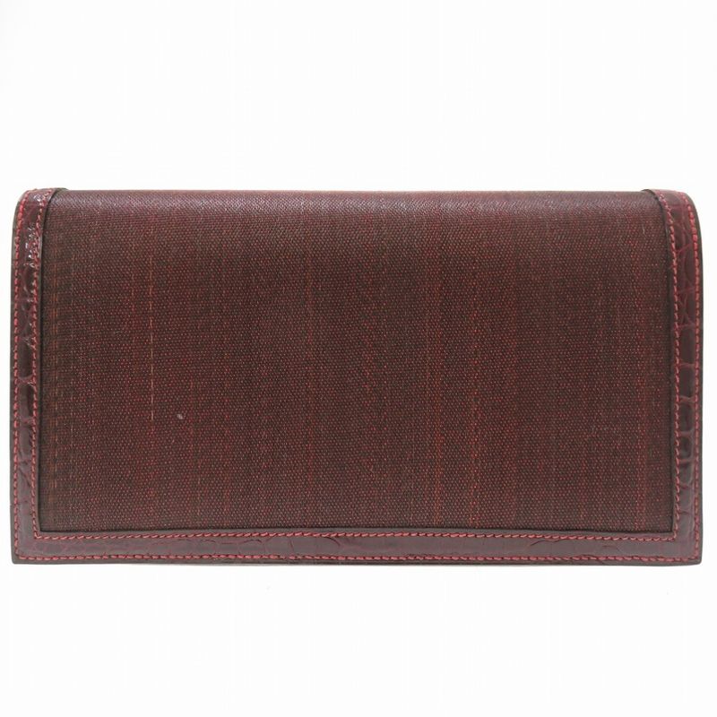 Hermes Polosus Crinoline Bordeaux Gold Hardware 00 Vintage Clutch Bag — view 2