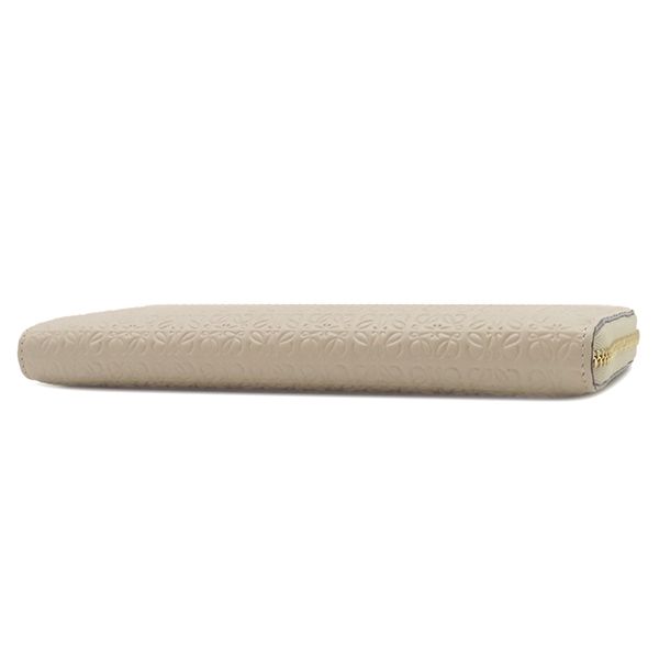 Loewe Long Wallet Repeat Zip Around Calfleather Light Oats Gold Hardware — view 3