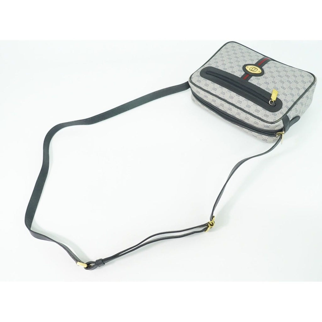 Gucci Vintage Micro GG Shoulder Bag Pochette Gray Navy — view 4