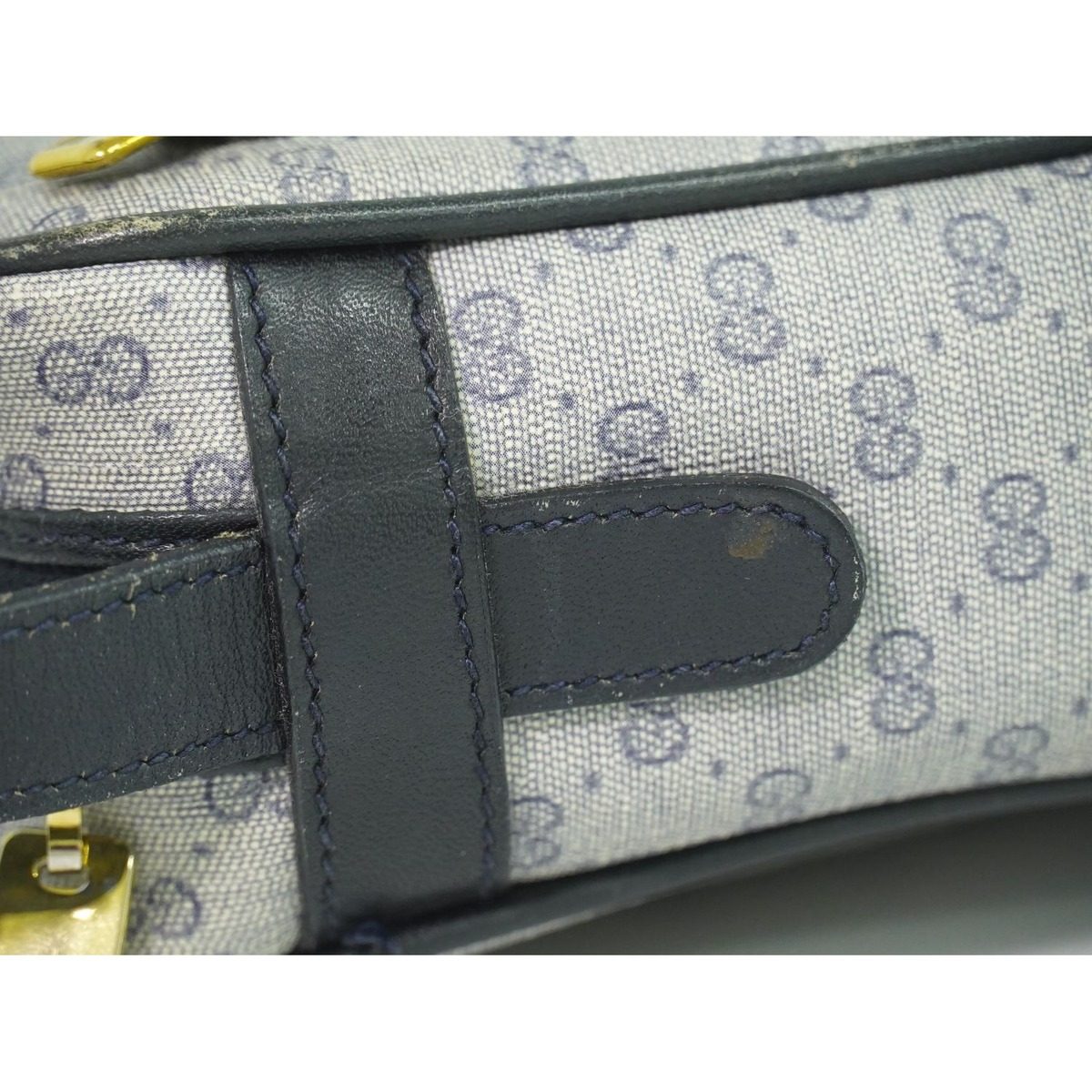 Gucci Vintage Micro GG Shoulder Bag Pochette Gray Navy — view 7