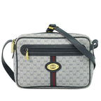 Gucci Vintage Micro GG Shoulder Bag Pochette Gray Navy