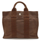 Hermes Her Line Tote PM Mini Canvas Brown Silver