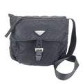 Prada Tessuto Nylon Triangle Logo Leather Shoulder Bag Crossbody Messenger