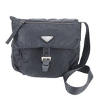 Prada Tessuto Nylon Triangle Logo Leather Shoulder Bag Crossbody Messenger