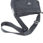 Prada Tessuto Nylon Triangle Logo Leather Shoulder Bag Crossbody Messenger — view 2