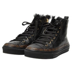 Louis Vuitton Monogram Stella Line High Cut Sneakers Black
