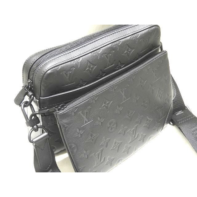 Louis Vuitton Trio Messenger Shoulder Bag Monogram Shadow Leather Noir — view 2