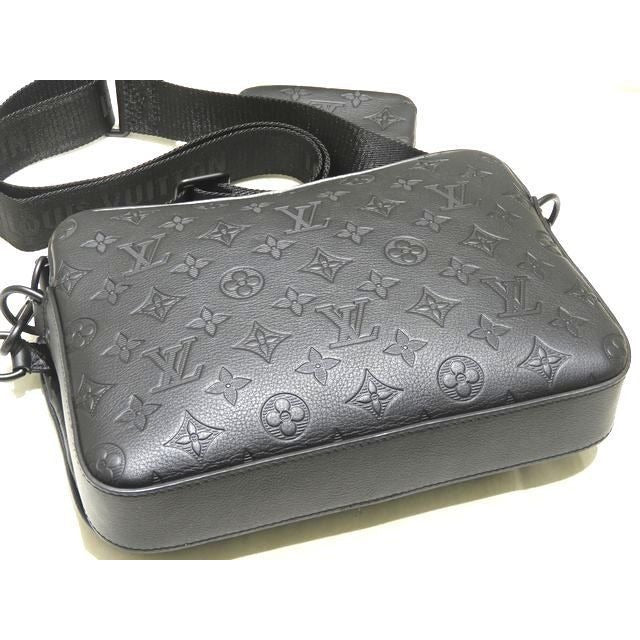 Louis Vuitton Trio Messenger Shoulder Bag Monogram Shadow Leather Noir — view 3