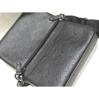 Louis Vuitton Trio Messenger Shoulder Bag Monogram Shadow Leather Noir — view 5